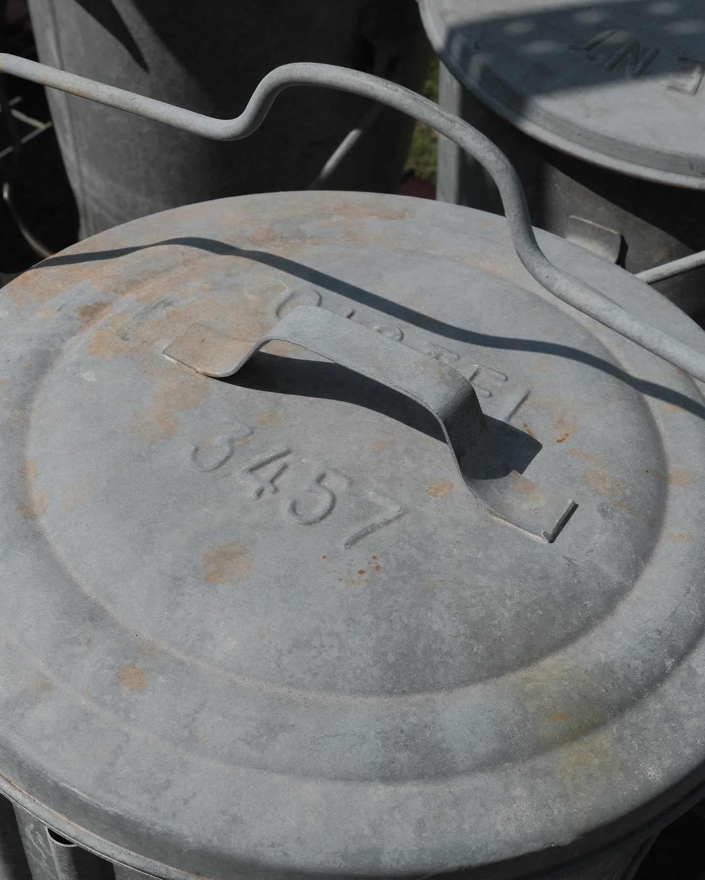 Galvanized Trash Bin