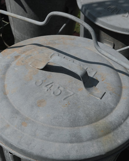 Galvanized Trash Bin
