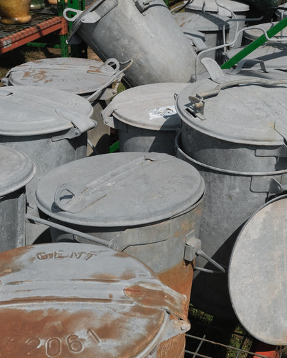 Galvanized Trash Bin