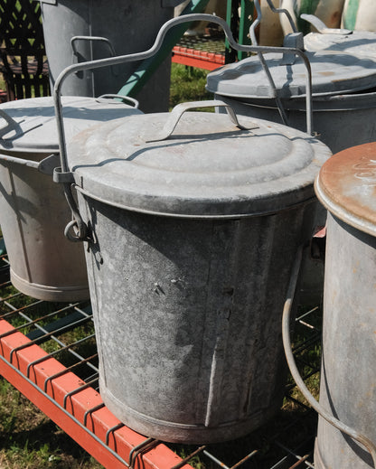 Galvanized Trash Bin