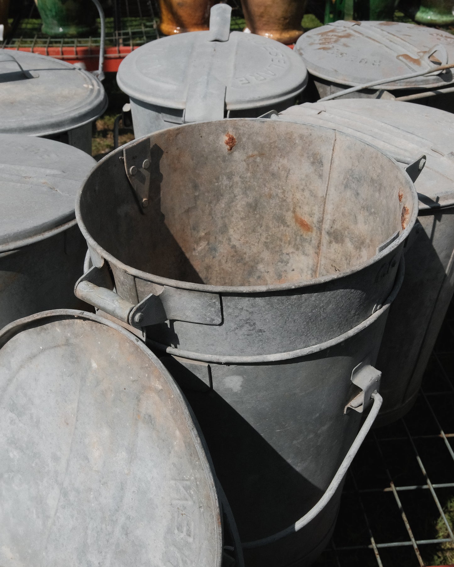 Galvanized Trash Bin