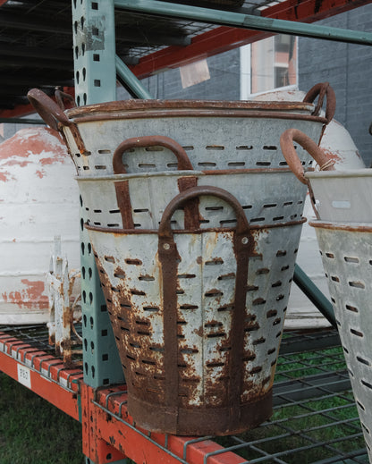 Vintage Mediterranean Olive Harvest Bucket