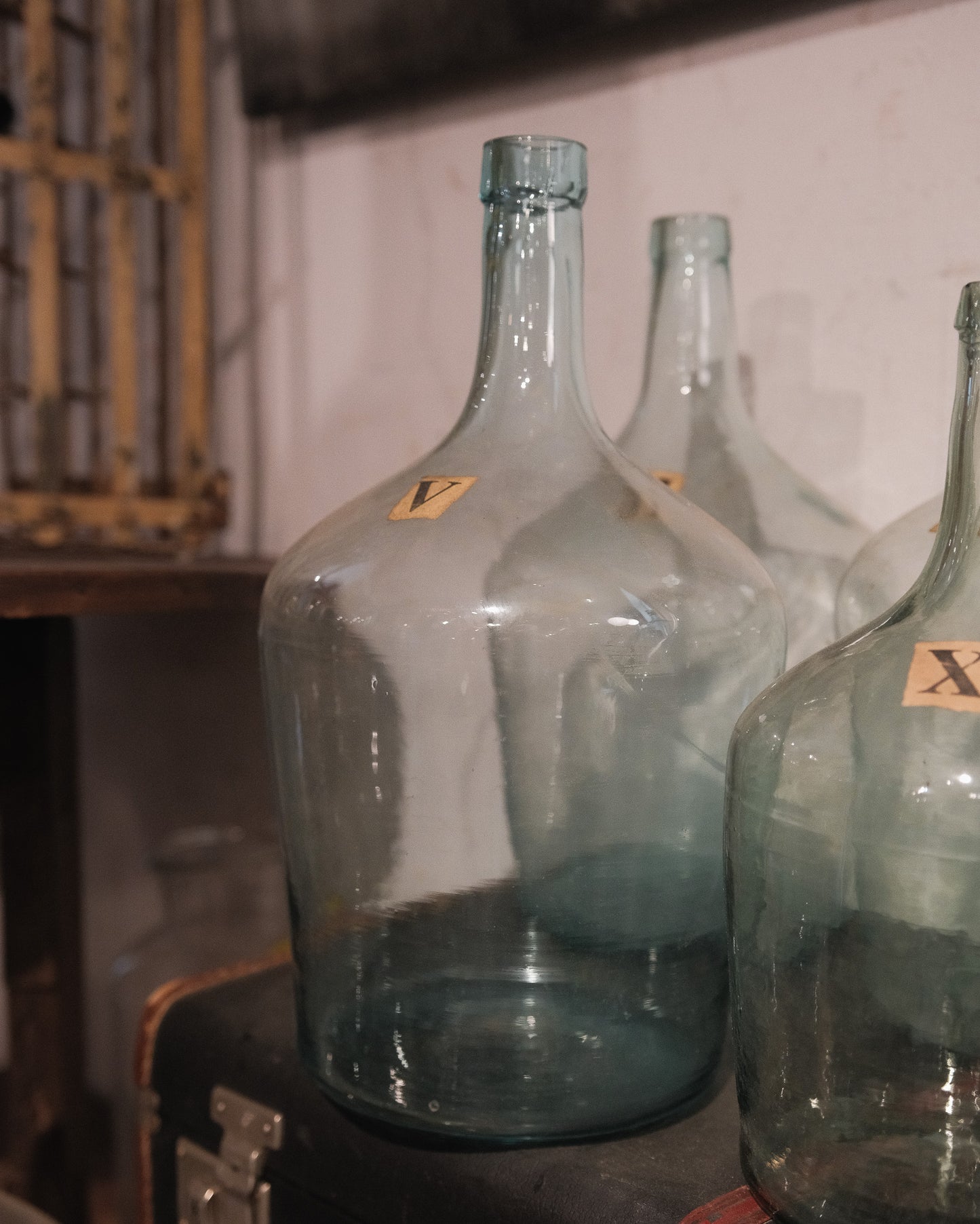 Vintage Clear Glass Demijohn Bottle