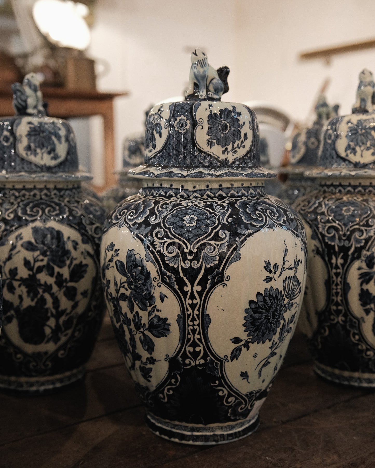 Vintage Delft Blue Lidded Ginger Jar