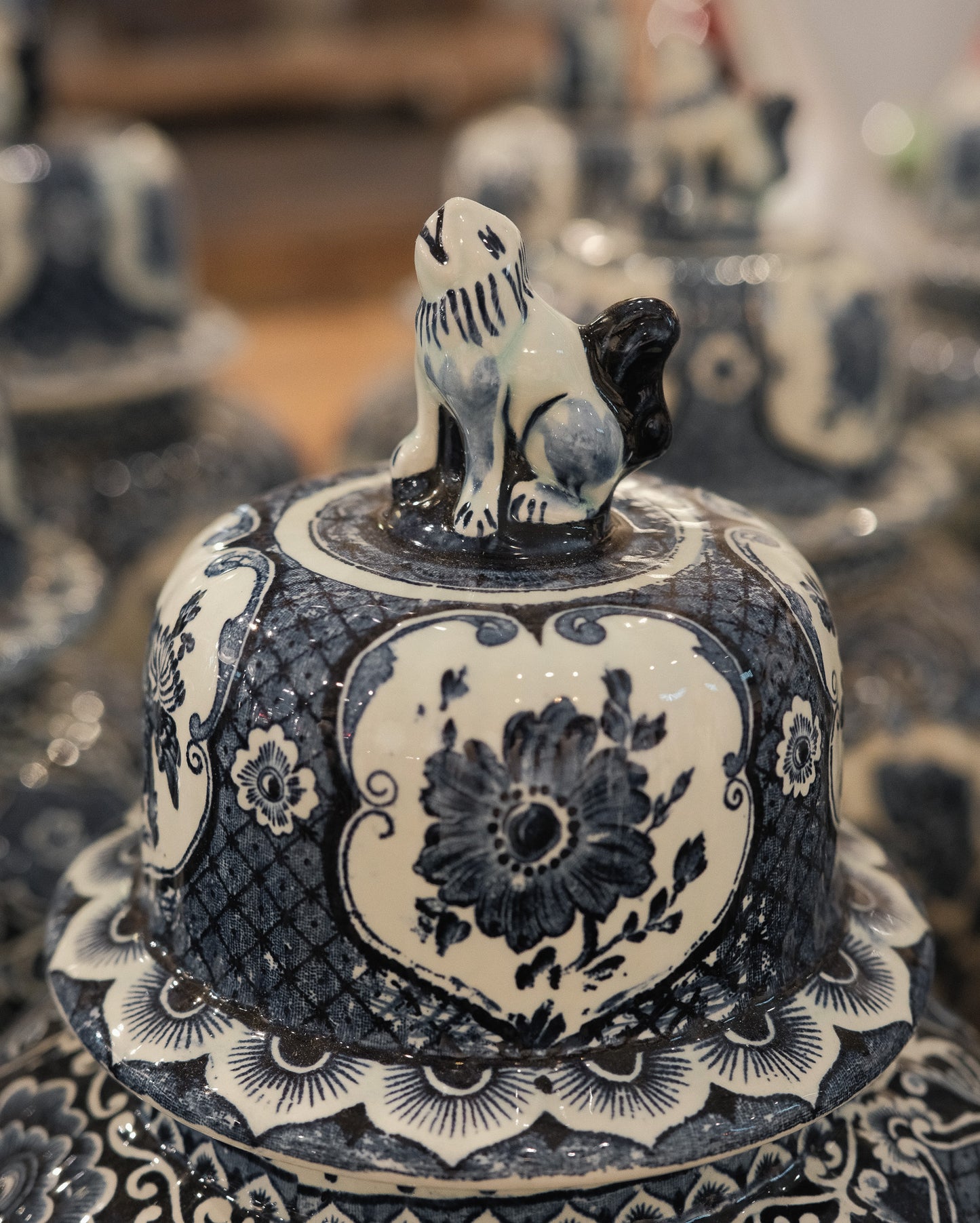 Vintage Delft Blue Lidded Ginger Jar