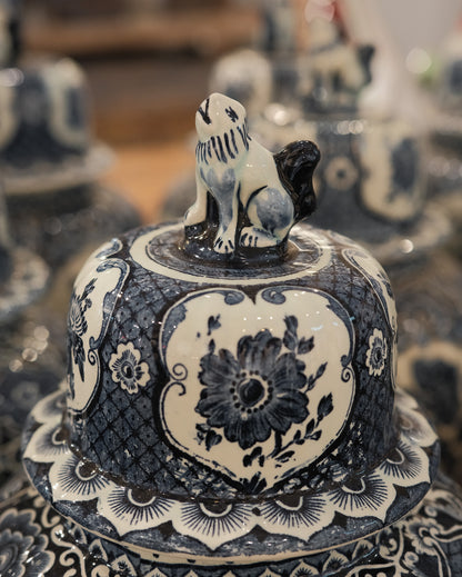 Vintage Delft Blue Lidded Ginger Jar