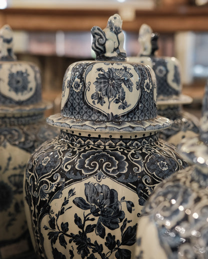 Vintage Delft Blue Lidded Ginger Jar