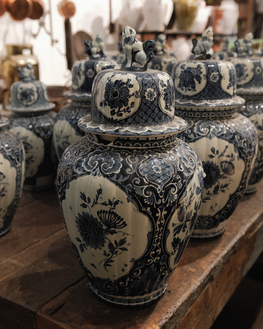 Vintage Delft Blue Lidded Ginger Jar