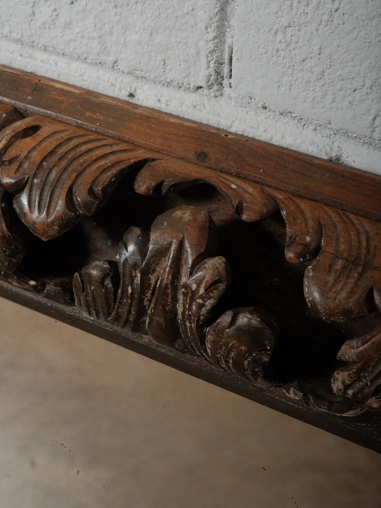 Hand-Carved European Wooden Mirror with Rococo Revival Foliate Detailing