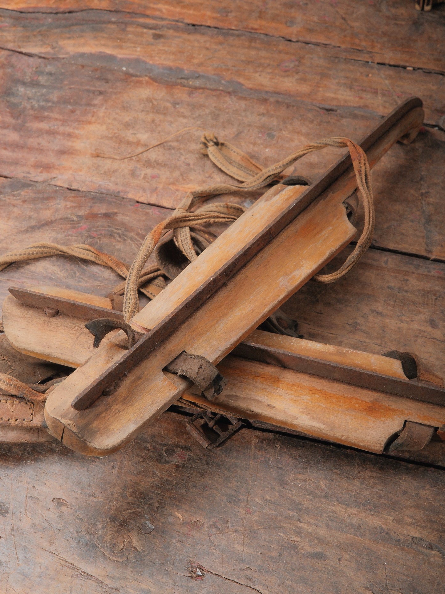 Vintage Classic Wooden Ice Skates