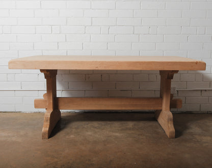 Rustic Pine Trestle Dining Table