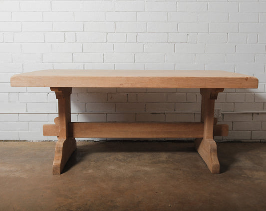 Rustic Pine Trestle Dining Table