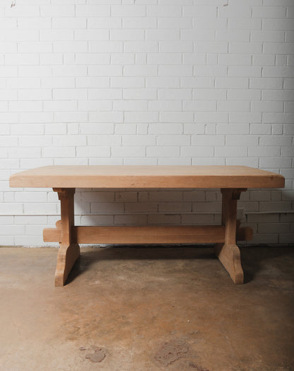 Rustic Pine Trestle Dining Table