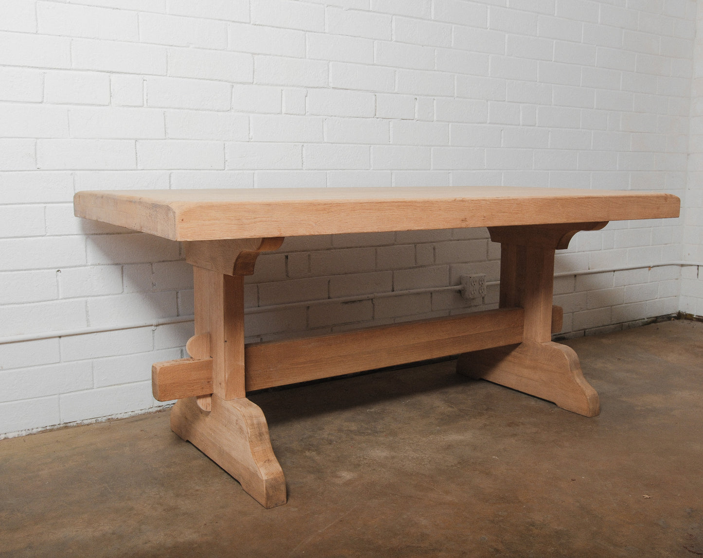 Rustic Pine Trestle Dining Table