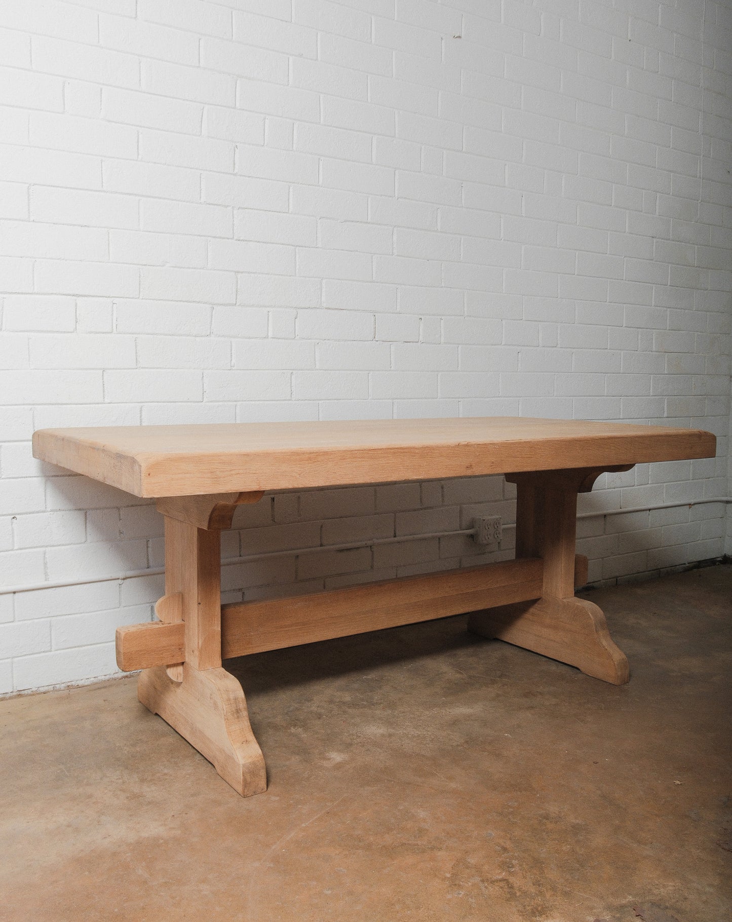 Rustic Pine Trestle Dining Table