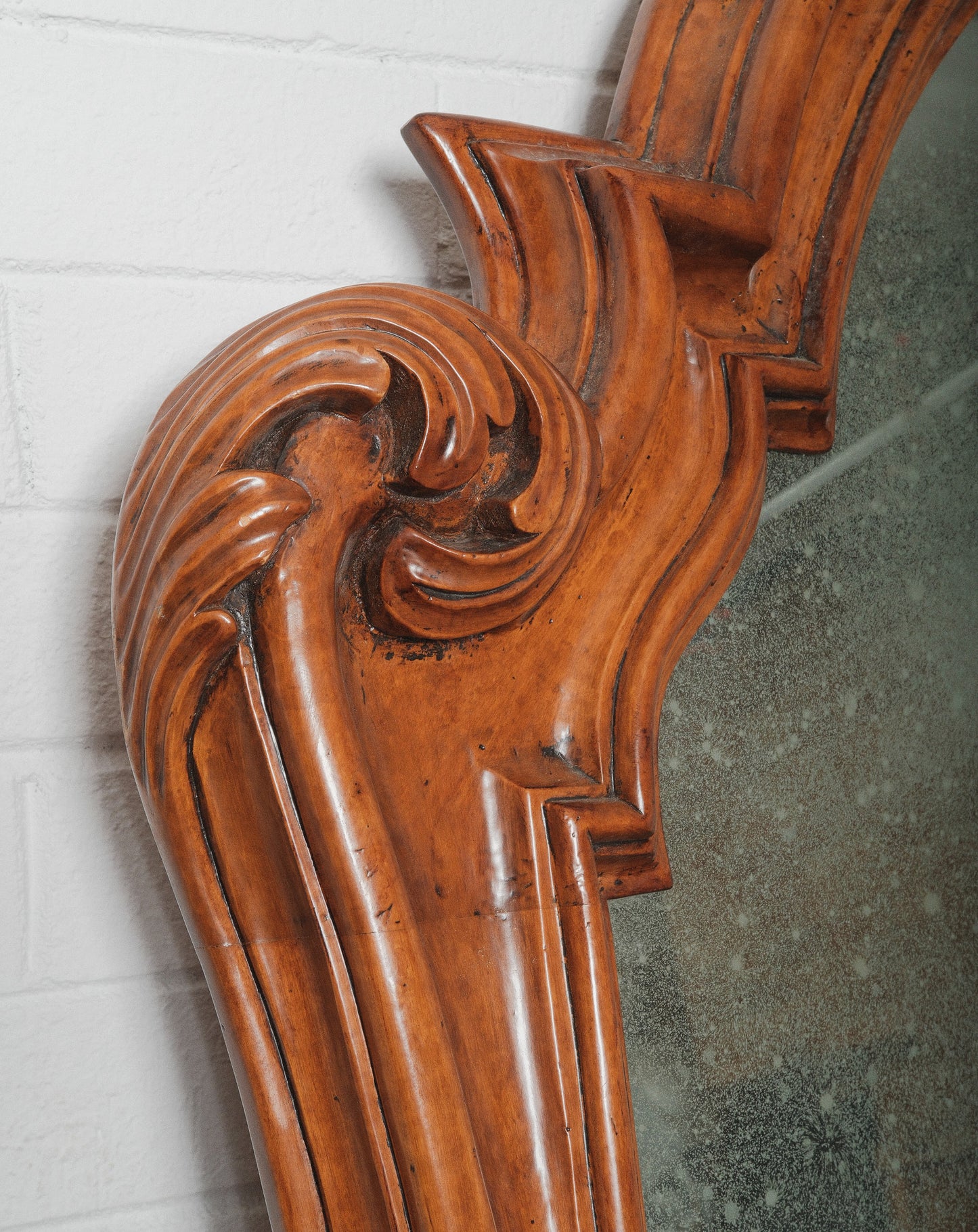 Pair of 19th Century French Carved Walnut Rococo Revival Oversized Floor Mirrors
