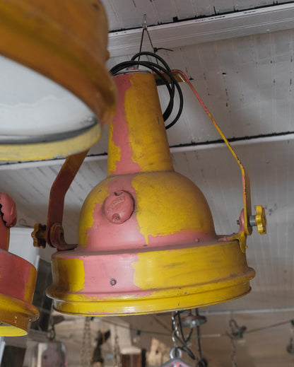 Vintage Yellow Industrial Light