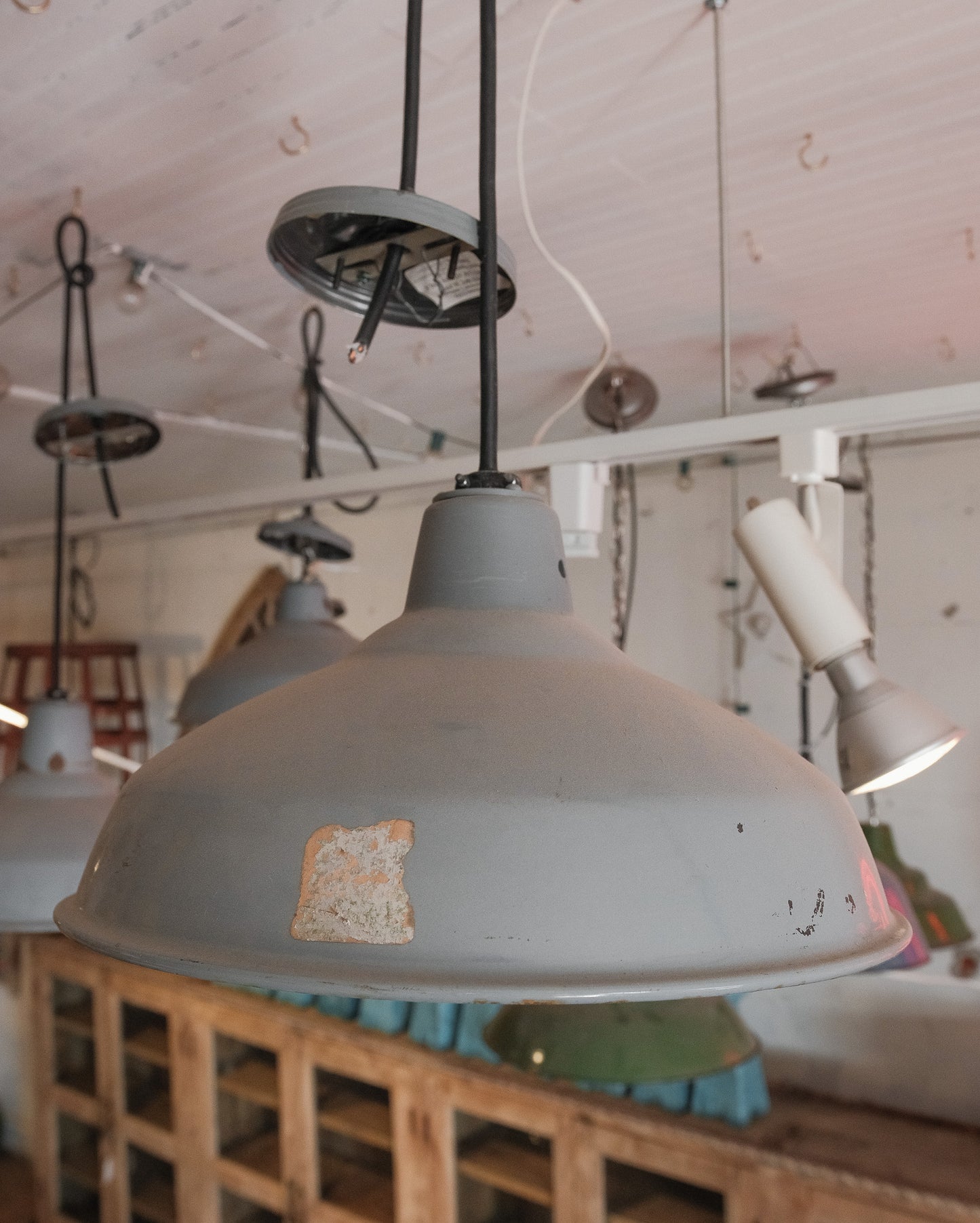 Vintage Light Grey Pendent Light