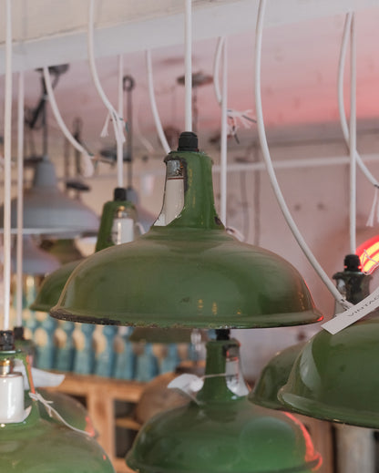 Vintage Rustic Green Pendant Light