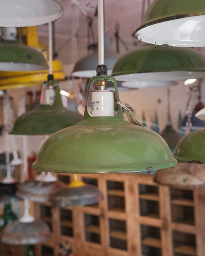 Vintage Rustic Green Pendant Light