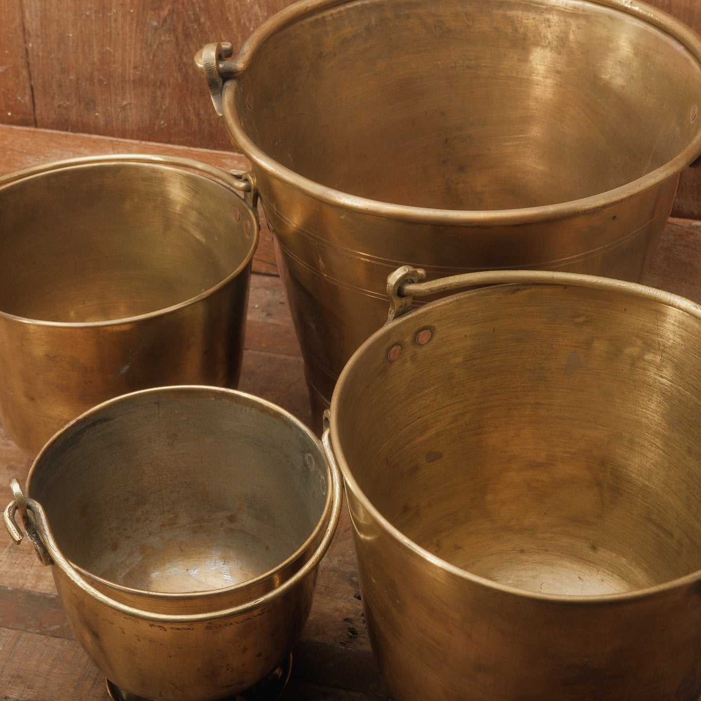 Vintage Indian Brass Ice Bucket with Handle