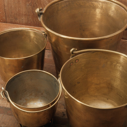 Vintage Indian Brass Ice Bucket with Handle