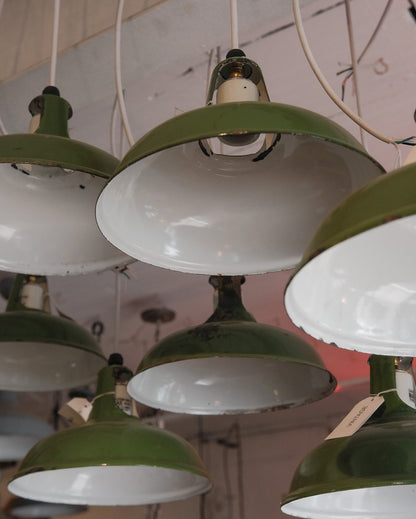 Vintage Rustic Green Pendant Light