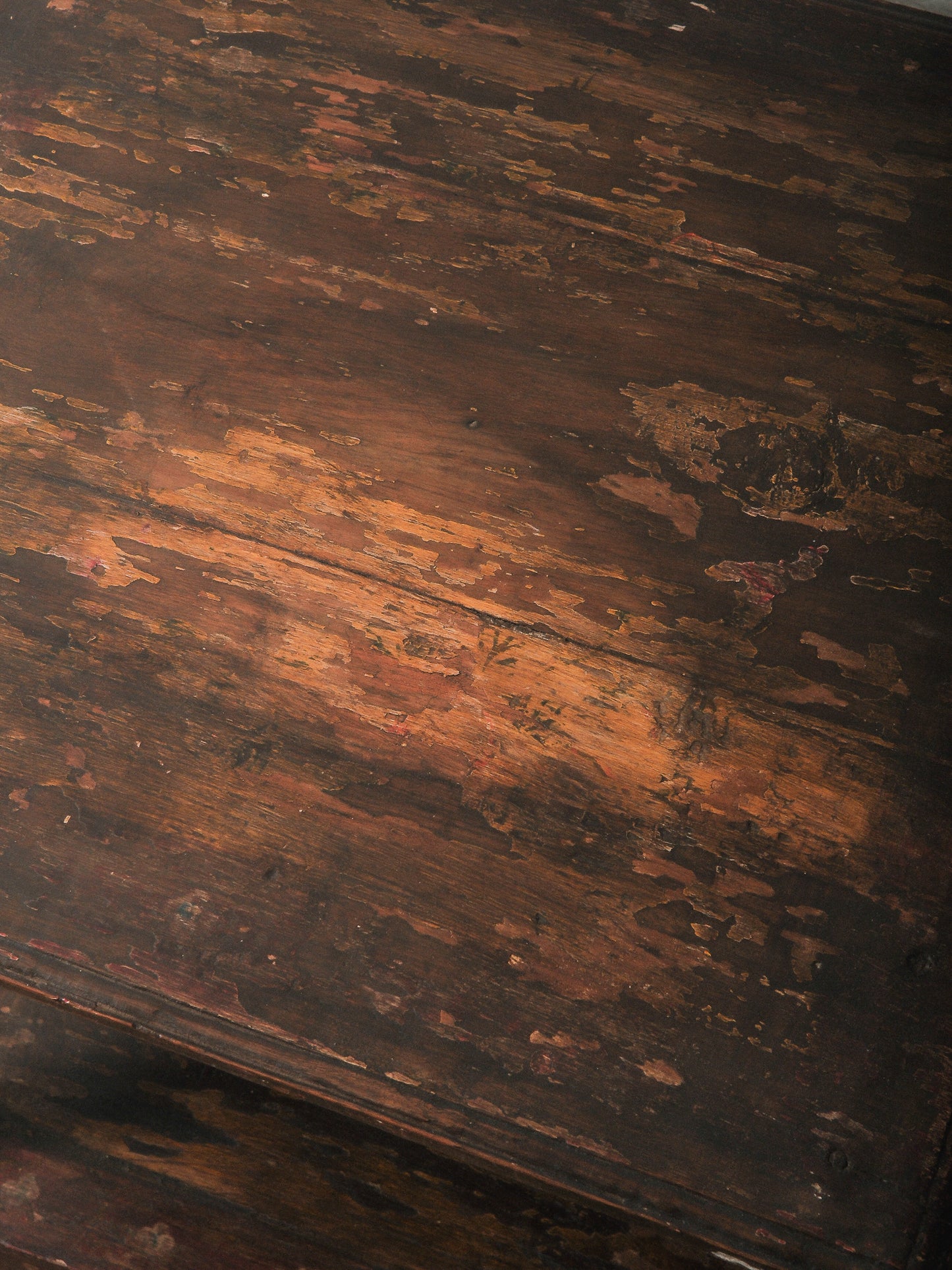 Rustic Solid Wood Side Table with Lower Shelf and Patina