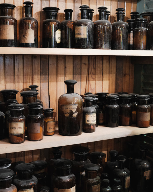 Antique Brown Glass Apothecary Bottle