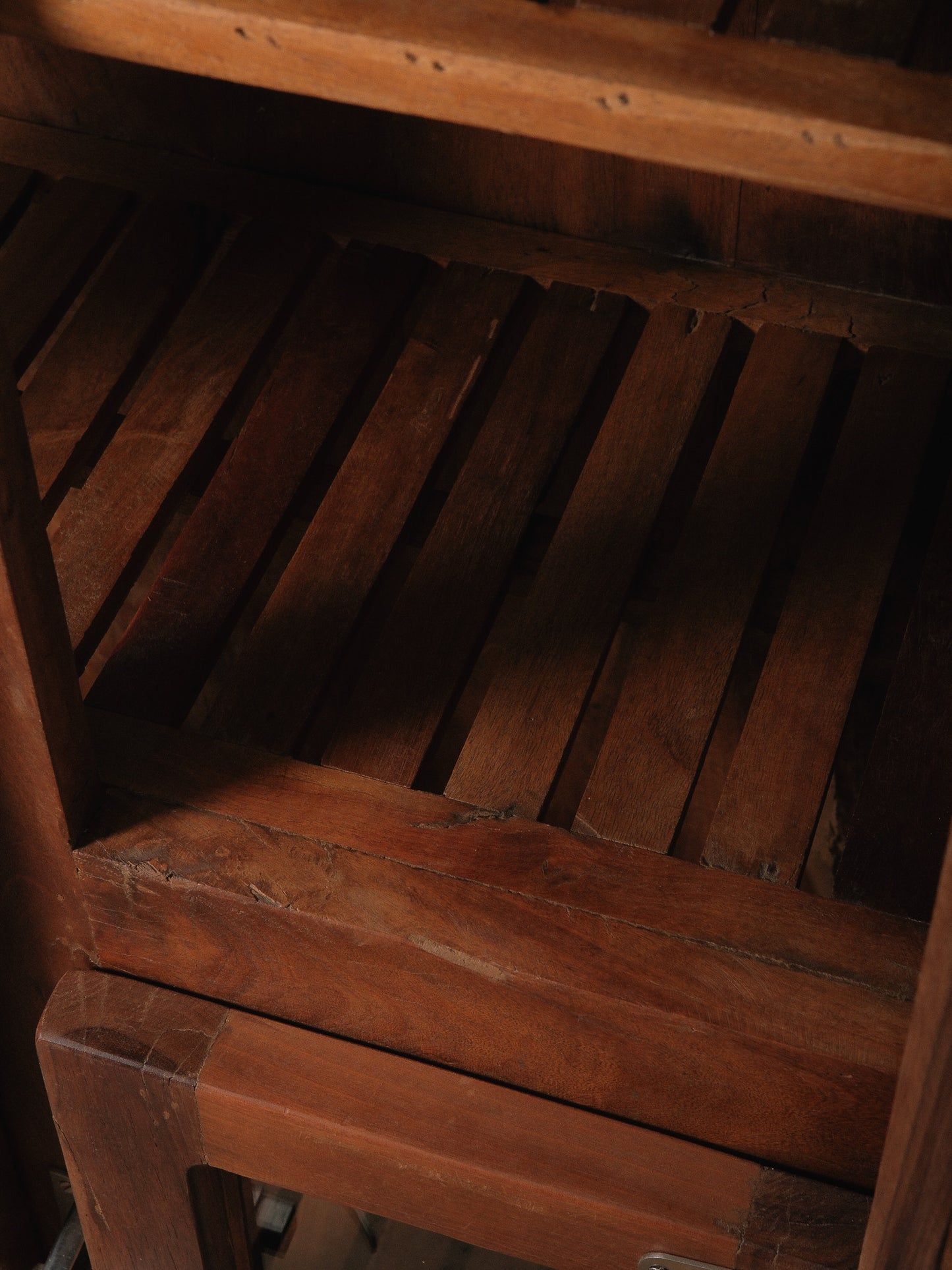 Wooden Glass-Front Cabinet with Dual-Sided Doors and Drawers