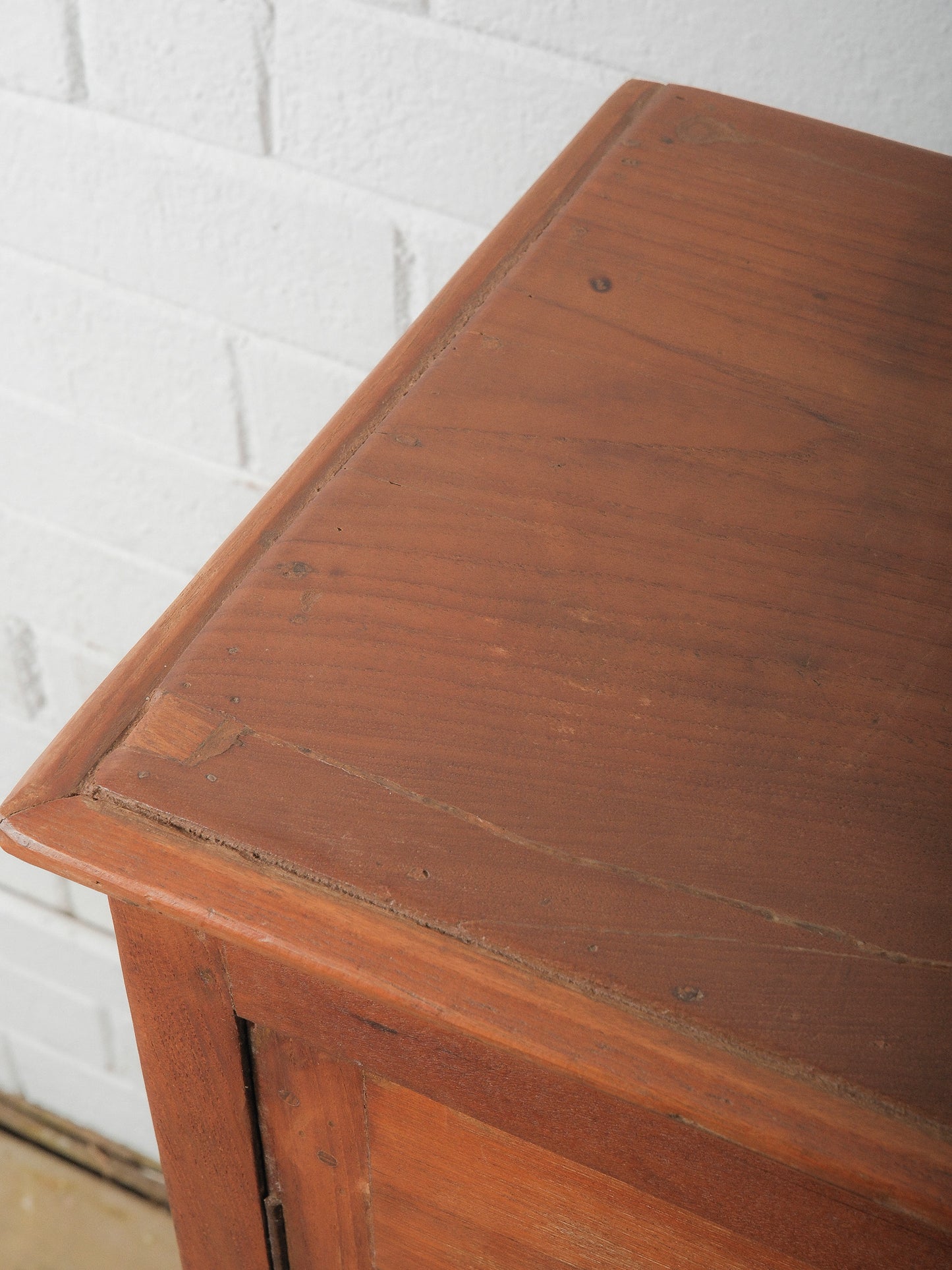 Rustic Indian Wooden Glass Almirah Cabinet with Glass Paneled Doors