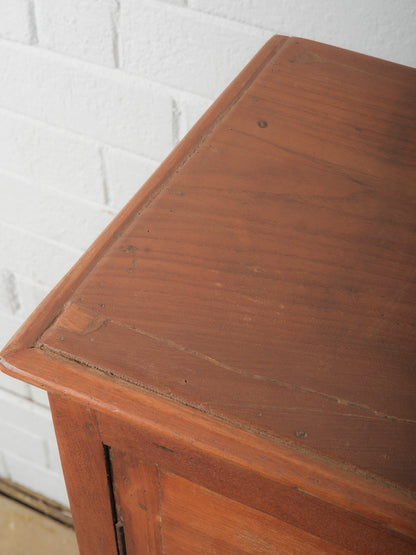 Rustic Indian Wooden Glass Almirah Cabinet with Glass Paneled Doors