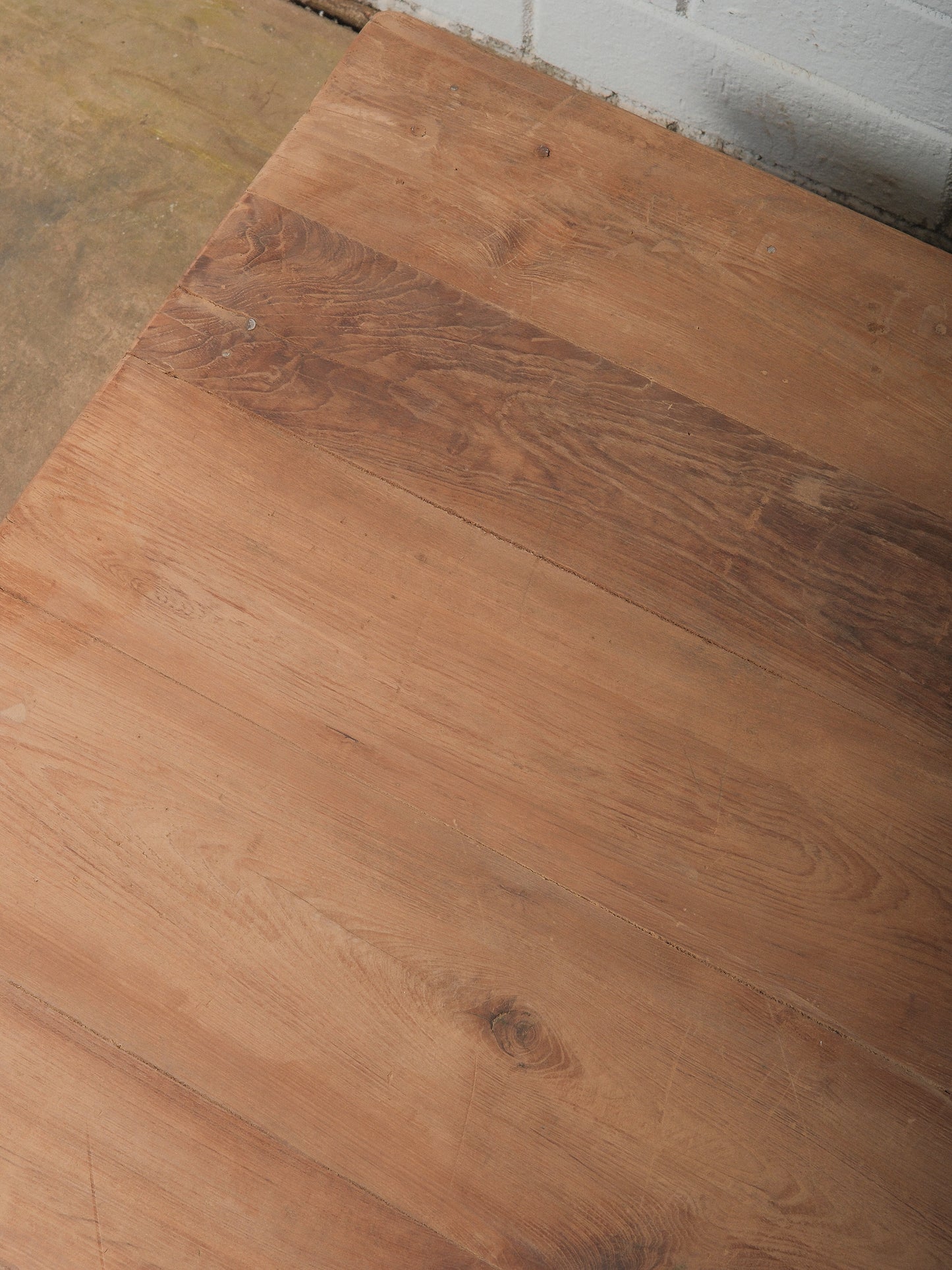Low Wooden Platform Coffee Table with Thick Block Legs