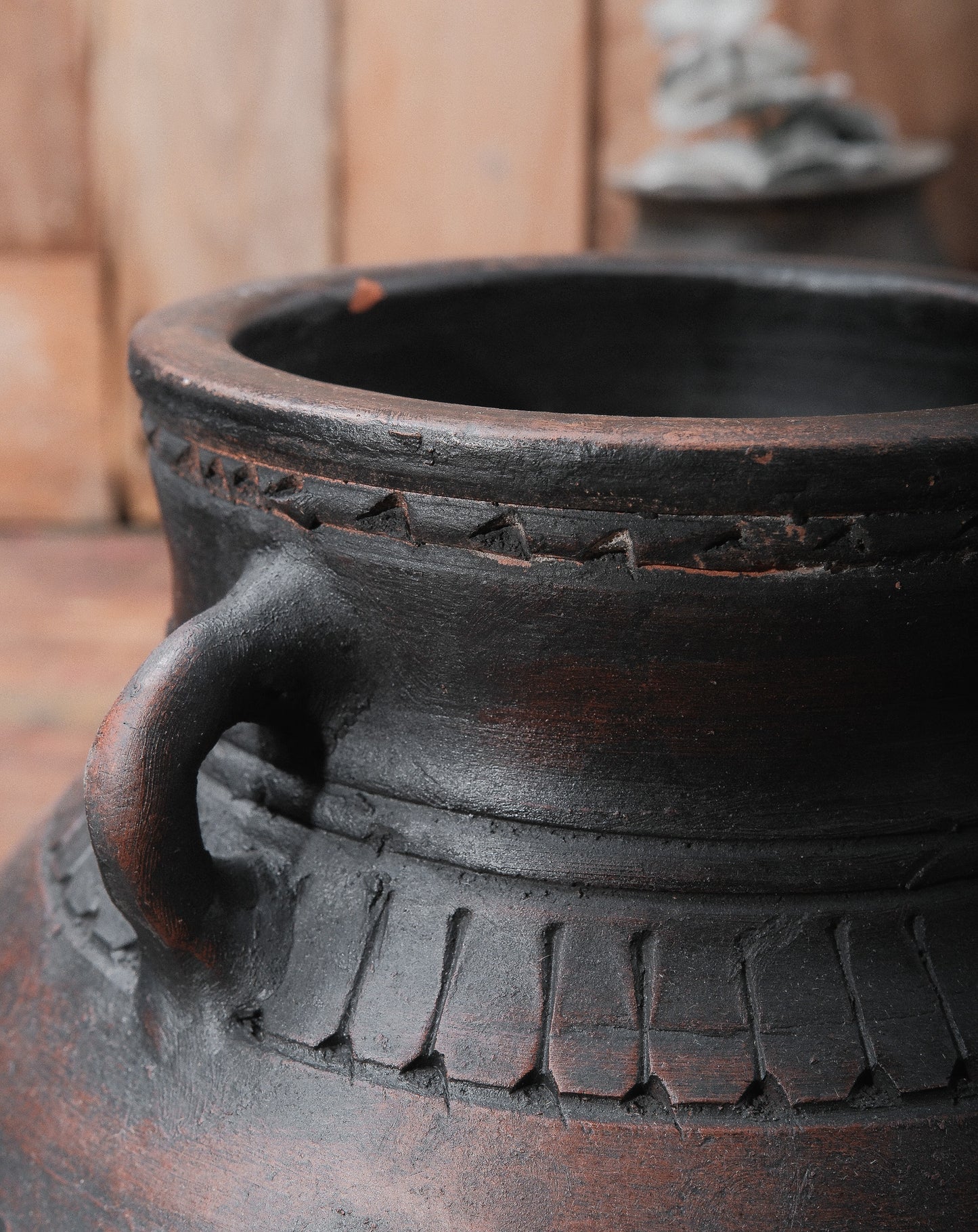 Black Clay Handi Pots with Handles