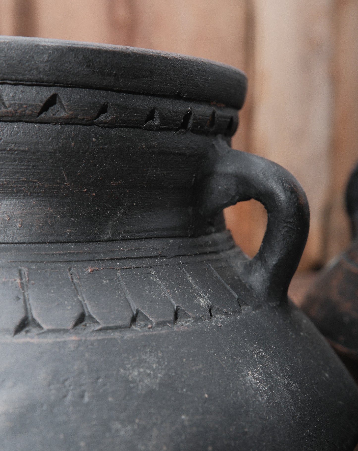Black Clay Handi Pots with Handles