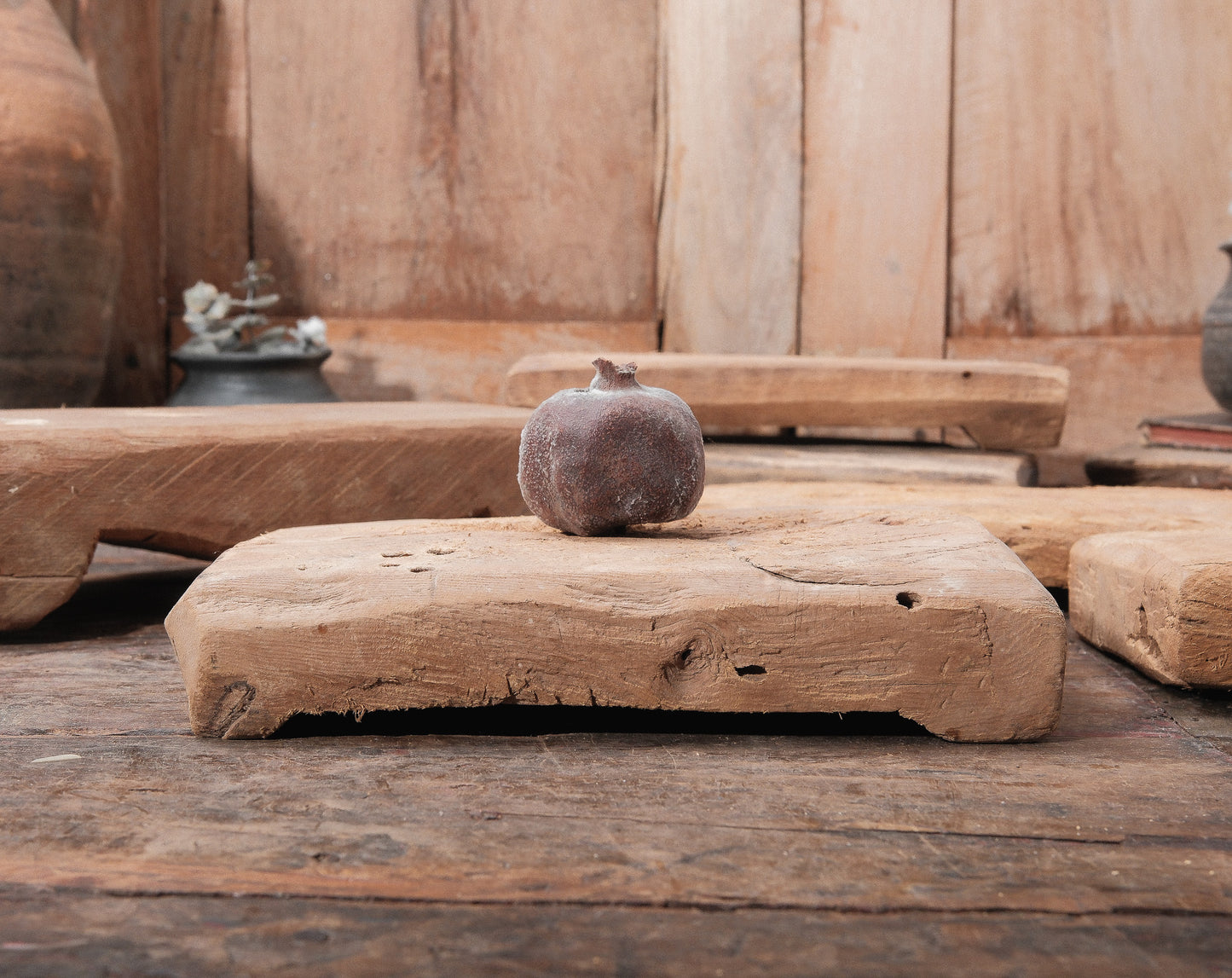 Vintage Bleached Teak Wood Riser