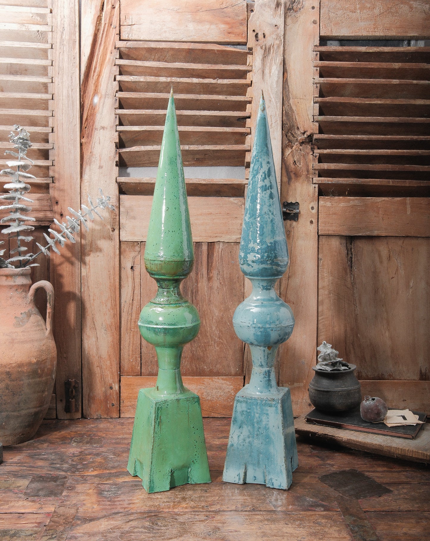 Vintage Glazed Architectural Finials
