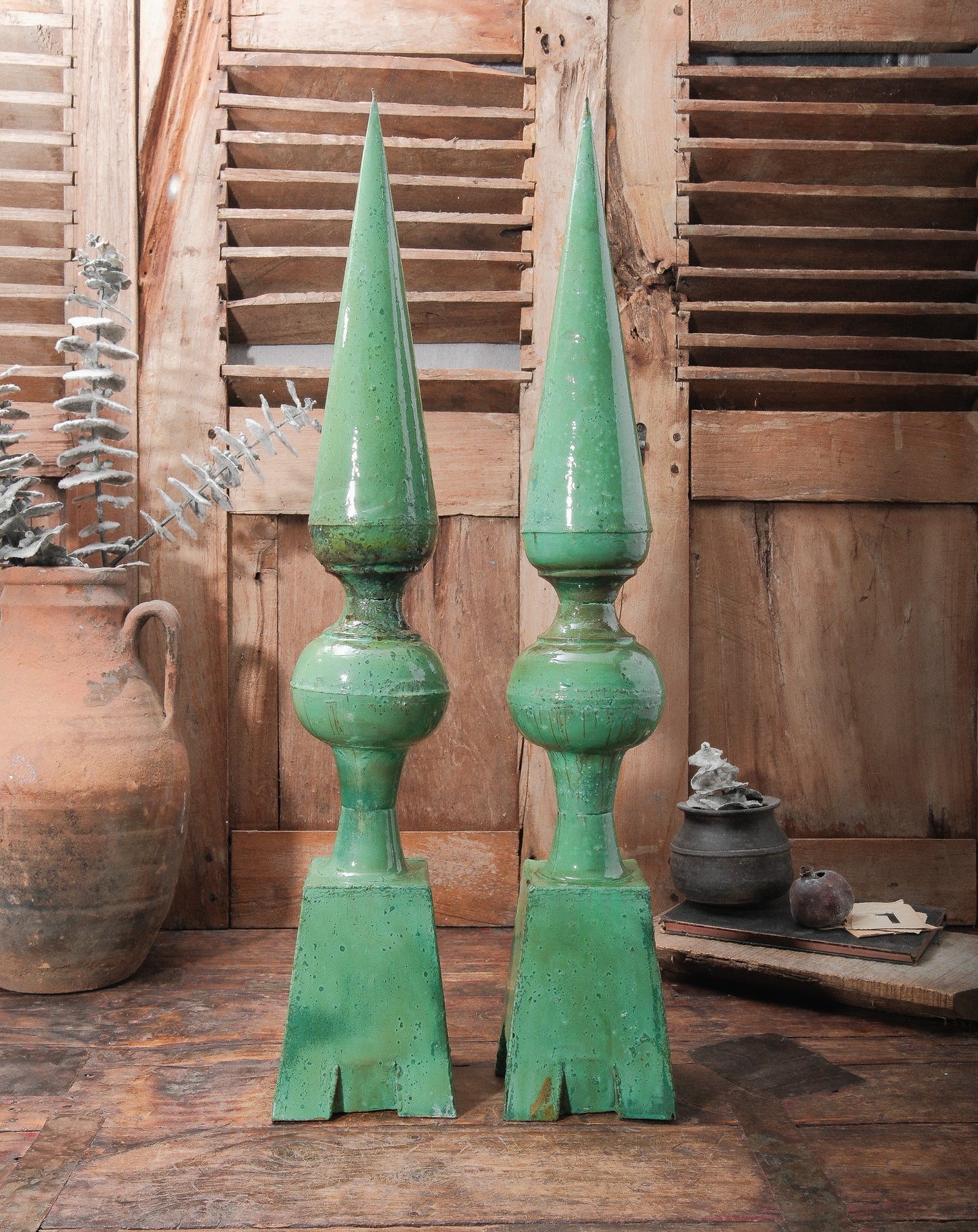 Vintage Glazed Architectural Finials