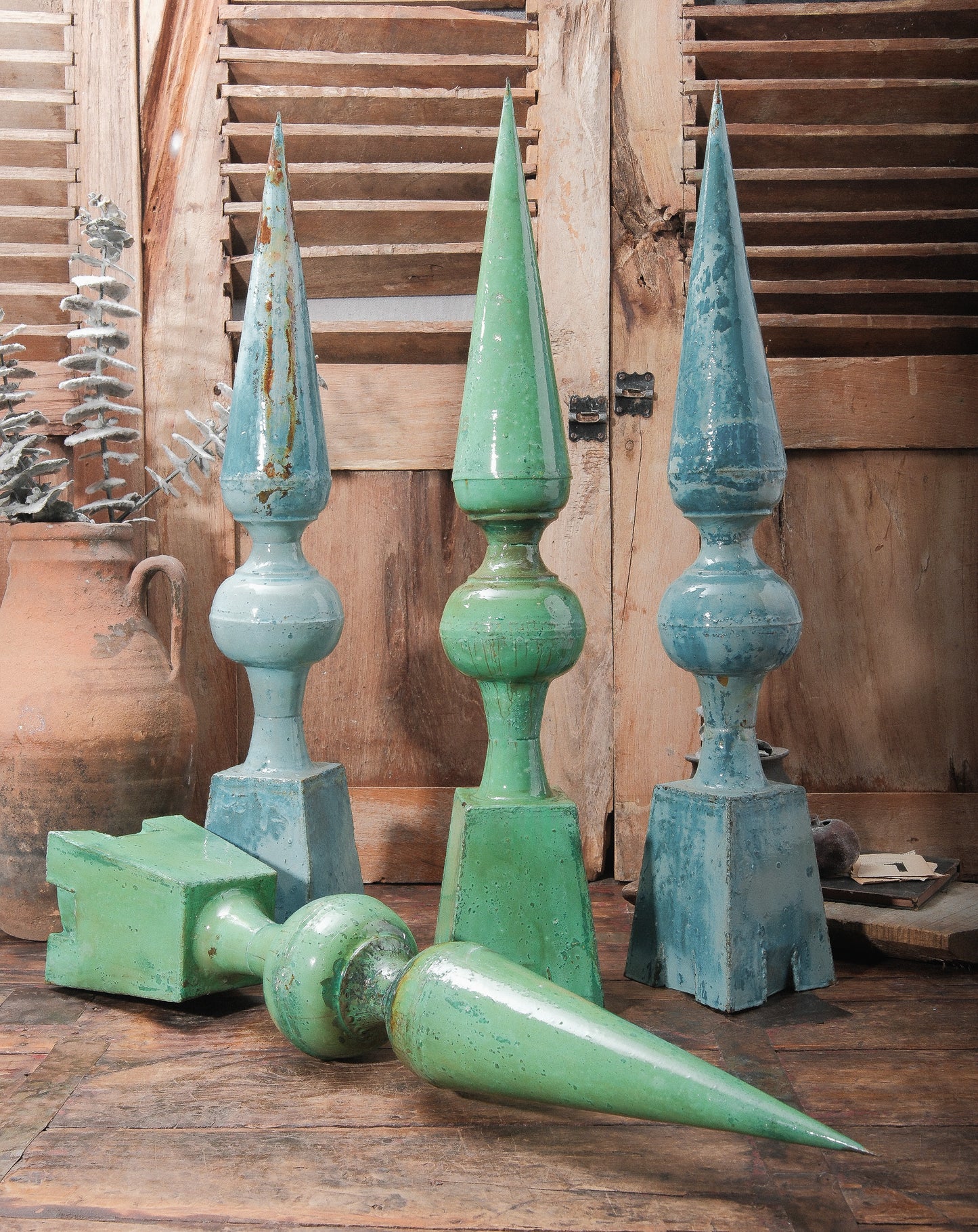 Vintage Glazed Architectural Finials