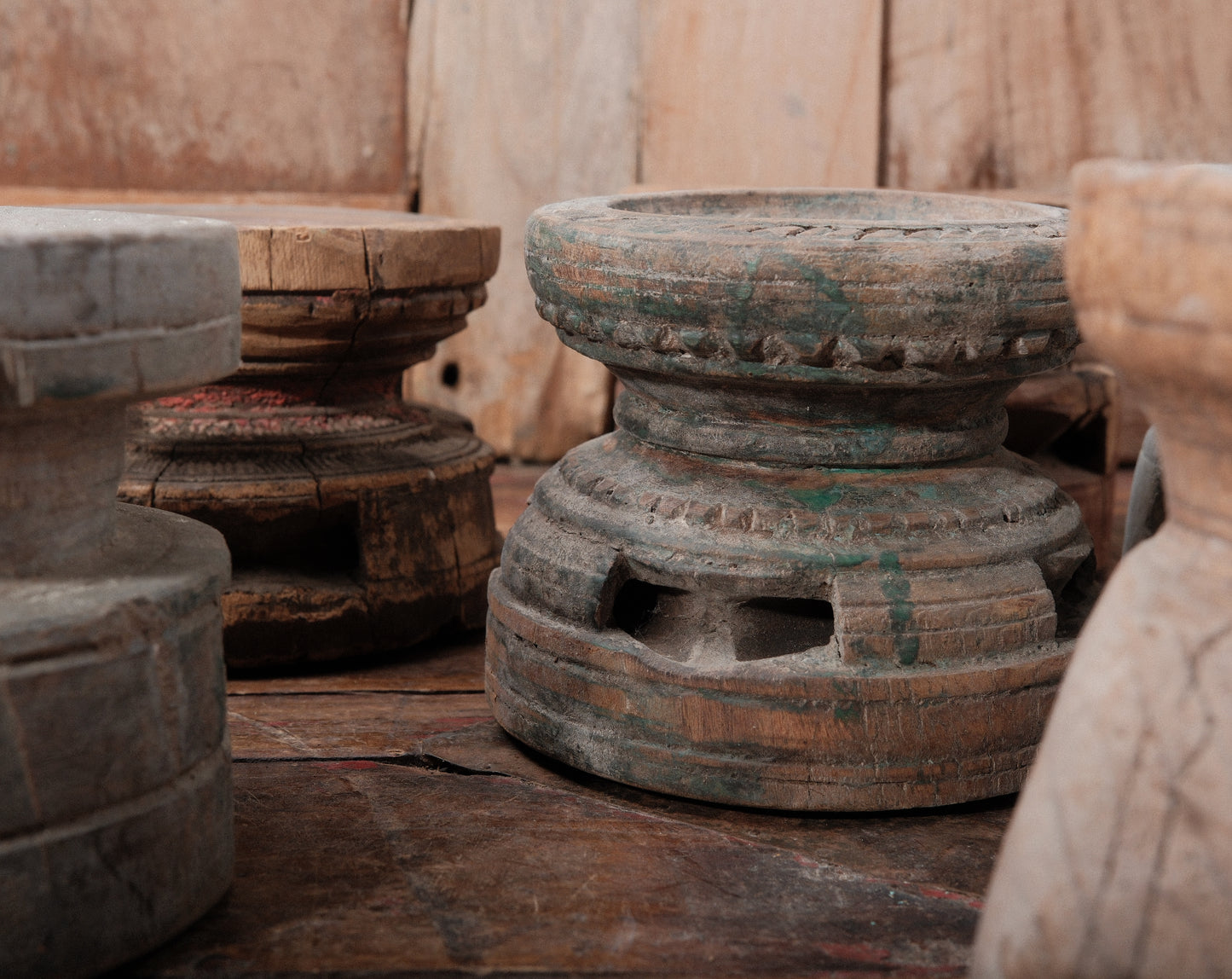 Primitive Juicer Wooden Candle Holders