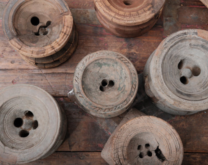 Primitive Juicer Wooden Candle Holders