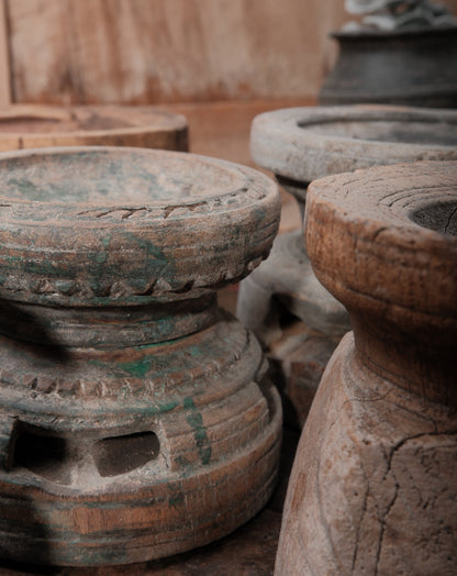 Primitive Juicer Wooden Candle Holders