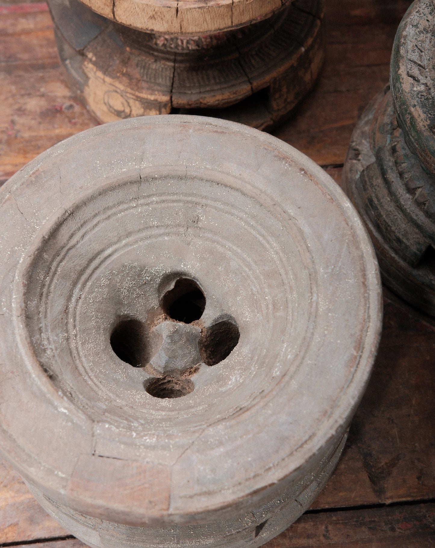 Primitive Juicer Wooden Candle Holders