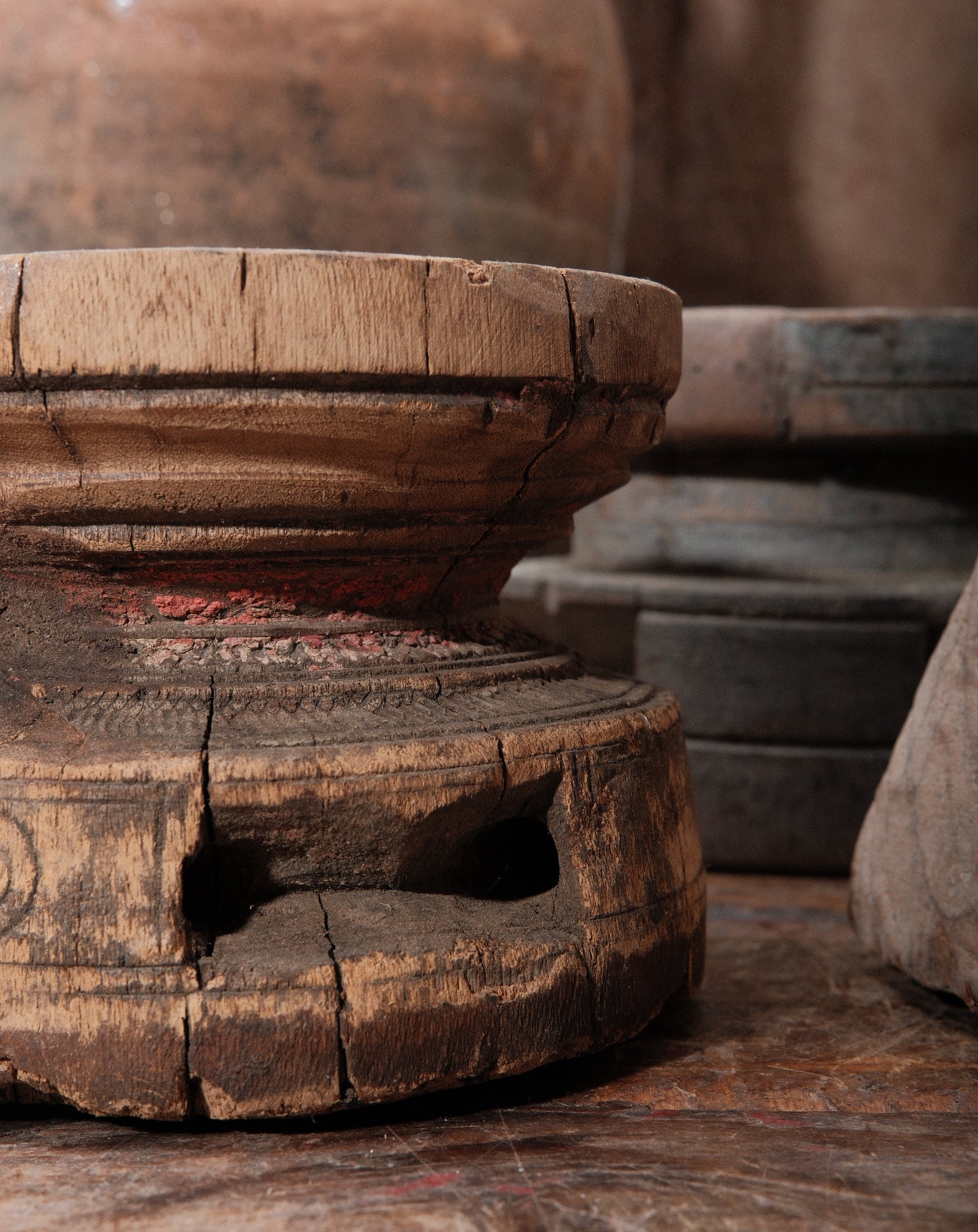 Primitive Juicer Wooden Candle Holders