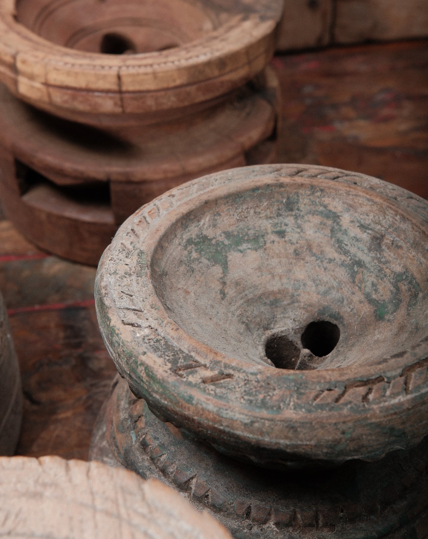 Primitive Juicer Wooden Candle Holders