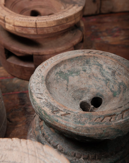 Primitive Juicer Wooden Candle Holders