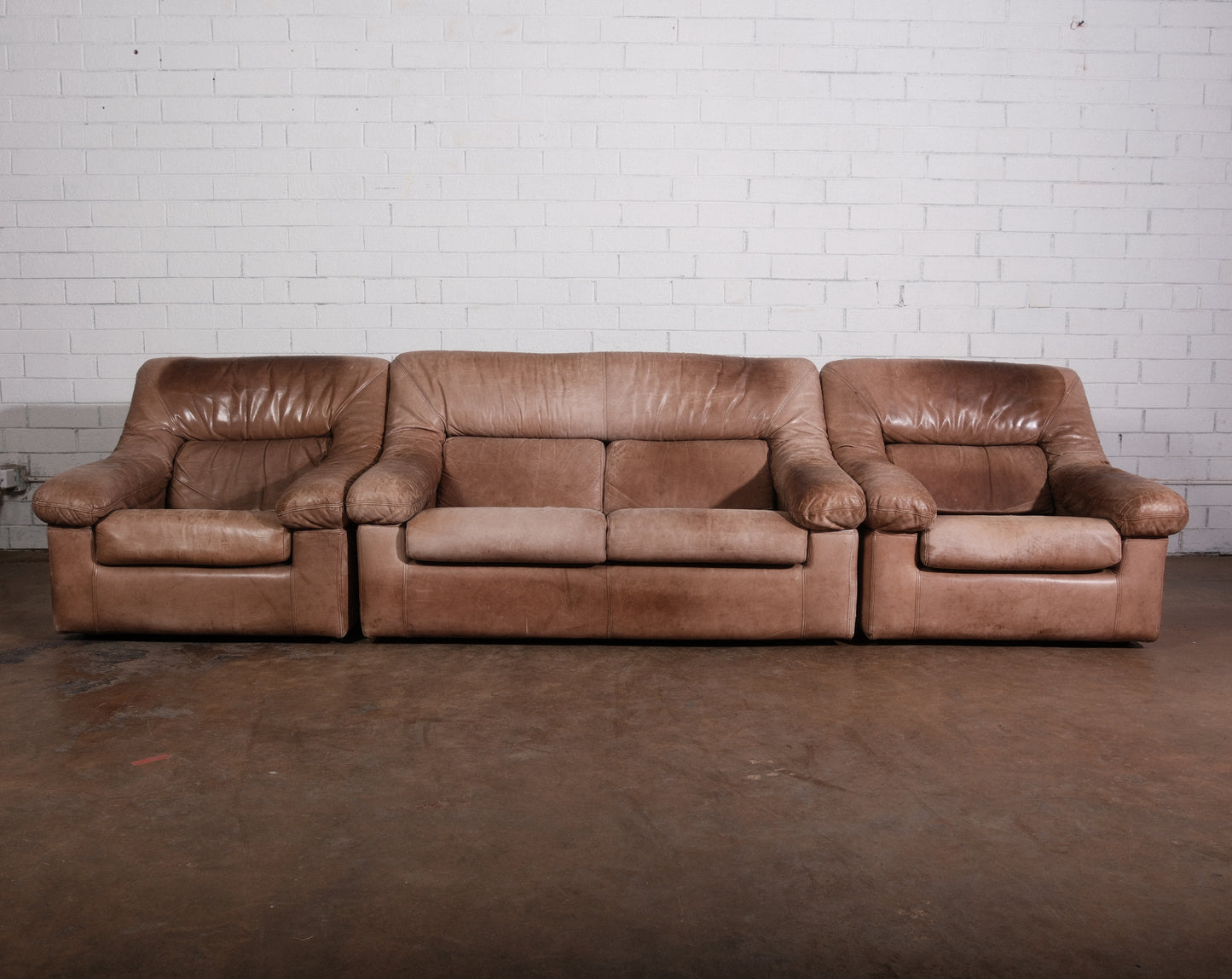 Post-Modern Loveseat and Pair of Chairs 3 Piece Set Circa. 1970s