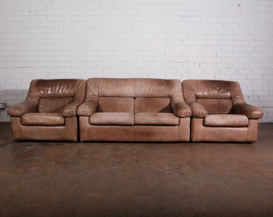 Post-Modern Loveseat and Pair of Chairs 3 Piece Set Circa. 1970s
