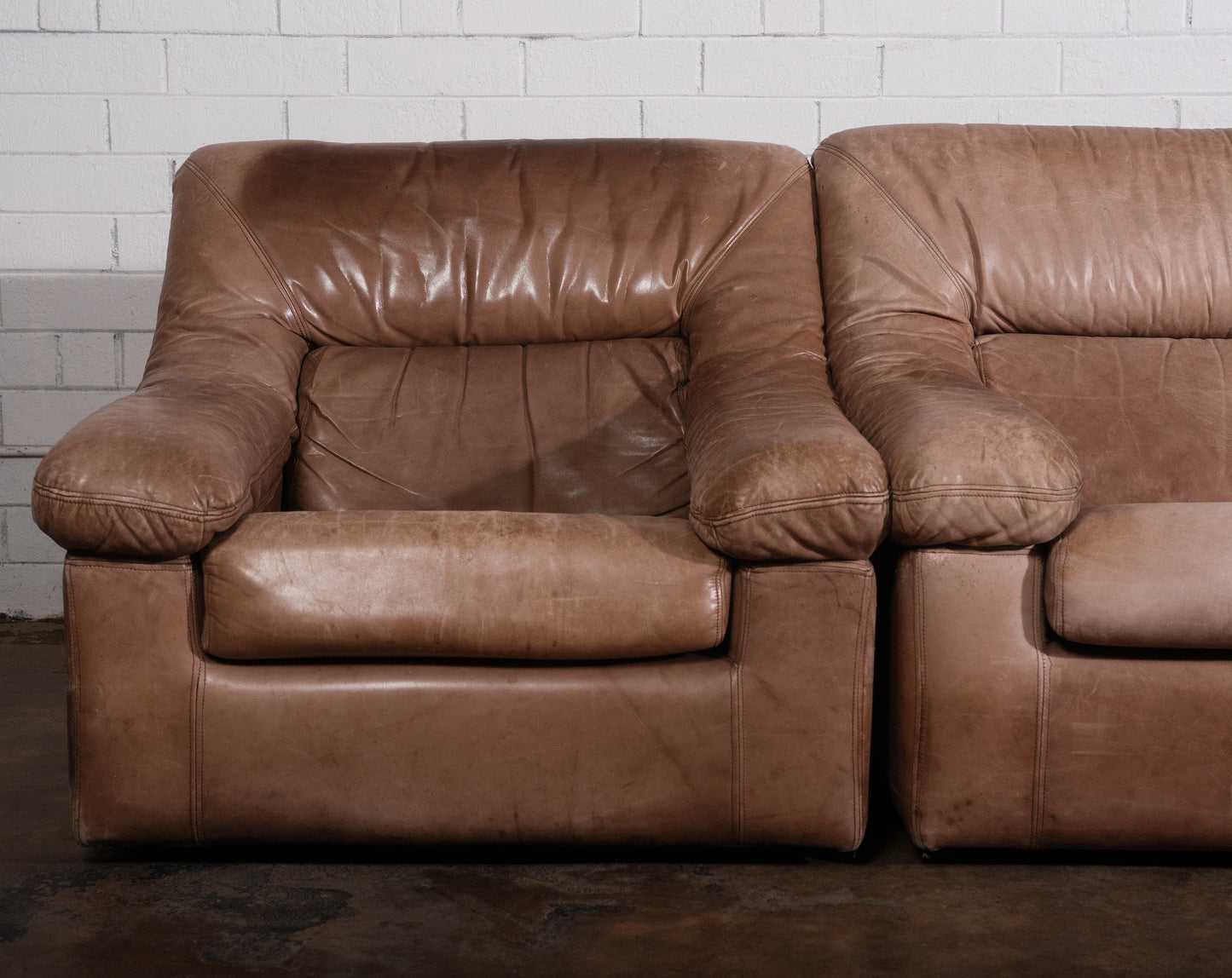 Post-Modern Loveseat and Pair of Chairs 3 Piece Set Circa. 1970s