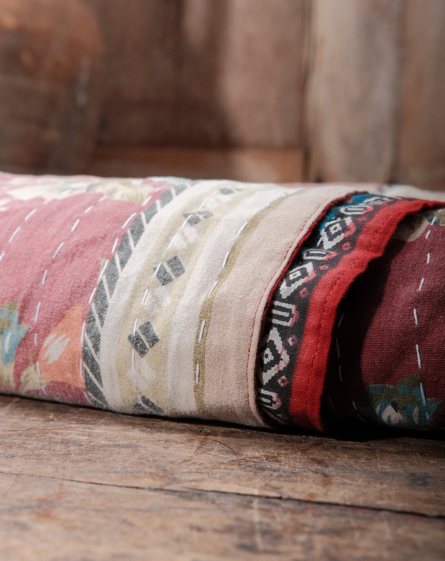 Hand-Stitched Kantha Quilt